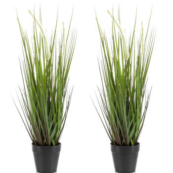 Set van 2x stuks kunstplanten groen gras sprieten 53 cm. - Kunstplanten