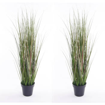 Set van 2x stuks kunstplanten groen gras sprieten 65 cm. - Kunstplanten