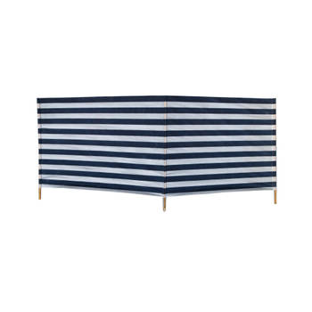 Strand/camping windscherm gestreept wit/blauw 240 cm x 90 cm - Windschermen
