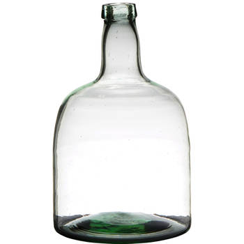 Flessenhals bloemenvaas van glas 30 x 19 cm - Vazen