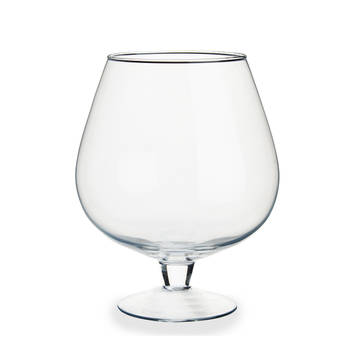 Glazen wijnglas/decoratie vaas 19 x 23 cm - Vazen
