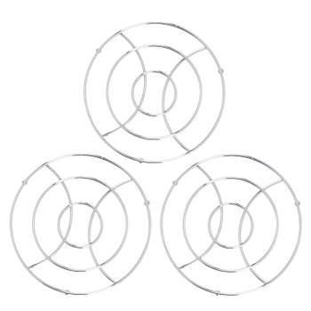 Set van 3x stuks ronde pannen onderzetters van metaal/chroom 18 cm - Panonderzetters