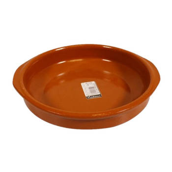 Tapas schaal/serveerschaal - rond - terracotta aardewerk - D20xH4cm - Snack en tapasschalen