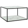 vidaXL Salontafel met wit marmerglas 90x90x50 cm zwart