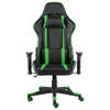 The Living Store Gamingstoel - Luxe - Hoge Rugleuning - Ergonomisch - 68x69x(123-133)cm - Zwart/Groen