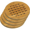 4x Houten onderzetters 19 cm rond - Panonderzetters