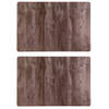 Set van 6x stuks tafel placemats hout kleur 43 x 28 cm van kunststof - Placemats