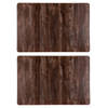 Set van 4x stuks tafel placemats donker hout kleur 43 x 28 cm van kunststof - Placemats