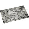 4x Rechthoekige onderleggers/placemats voor borden met grijze stenen print 28 x 43 cm - Placemats