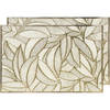 2x Placemat/onderzetter goud 30 x 45 cm bladeren motief - Placemats