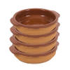 4x Terracotta tapas bakjes/schaaltjes 15 cm - Snack en tapasschalen