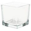 1x Decoratie theelichten/waxinelichten houder 8 x 8 cm vierkant glas - Waxinelichtjeshouders