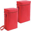 Set van 2x stuks kleine koeltassen voor flessen rood 19 x 34 x 10 cm 6 liter - Koeltas