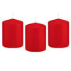 8x Kaarsen rood 6 x 8 cm 29 branduren sfeerkaarsen - Stompkaarsen