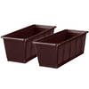 Set van 2x stuks plantenbakken bruin rechthoekig 40 x 17,5 x 14,5 cm - Plantenbakken