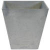 Bloempot/plantenpot vierkant van gerecycled kunststof steengrijs D30 en H30 cm - Plantenbakken
