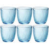 Bormioli Rocco Drinkglazen - 6x- blauw - tumbler glas - 290 ml - Drinkglazen