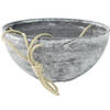 Hangende bloempot/plantenpot schaal van gerecycled kunststof betongrijs D35 en H17 cm - Plantenpotten