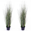 Set van 2x stuks kunstplanten groen gras sprieten 50 cm. - Kunstplanten