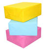 3x Rollen kraft inpakpapier geel/lichtblauw/roze 200 x 70 cm - Cadeaupapier