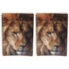 2x stuks leeuw schrift 3D 21cm - Notitieboek