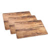 Set van 6x stuks placemats eikenhout opdruk 44 x 28,5 cm - Placemats