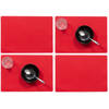 Set van 4x stuks stevige luxe Tafel placemats Plain rood 30 x 43 cm - Placemats
