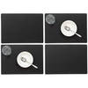 Set van 6x stuks stevige luxe Tafel placemats Zafiro zwart 30 x 43 cm - Placemats