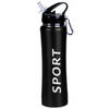 Sport Bidon drinkfles/waterfles Sport print zwart 600 Ml - Drinkflessen