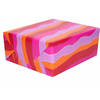 3x Rollen verjaardag kadopapier golven in roze/paars/oranje/rood 200 x 70 cm / cadeaupapier - Cadeaupapier