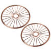 Set van 2x stuks ronde pannen onderzetters van metaal koper 20 cm - Panonderzetters