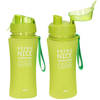 Sport Bidon drinkfles/waterfles - 2x - Being Nice - groen - kunststof - 480 ml - Drinkflessen