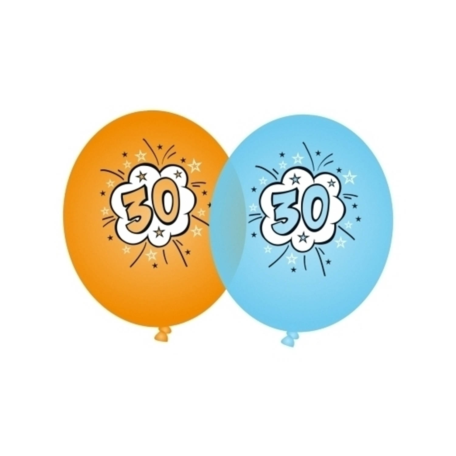 16x Stuks 30 Jaar Verjaardag Thema Feest Ballonnen Feestartikelen
