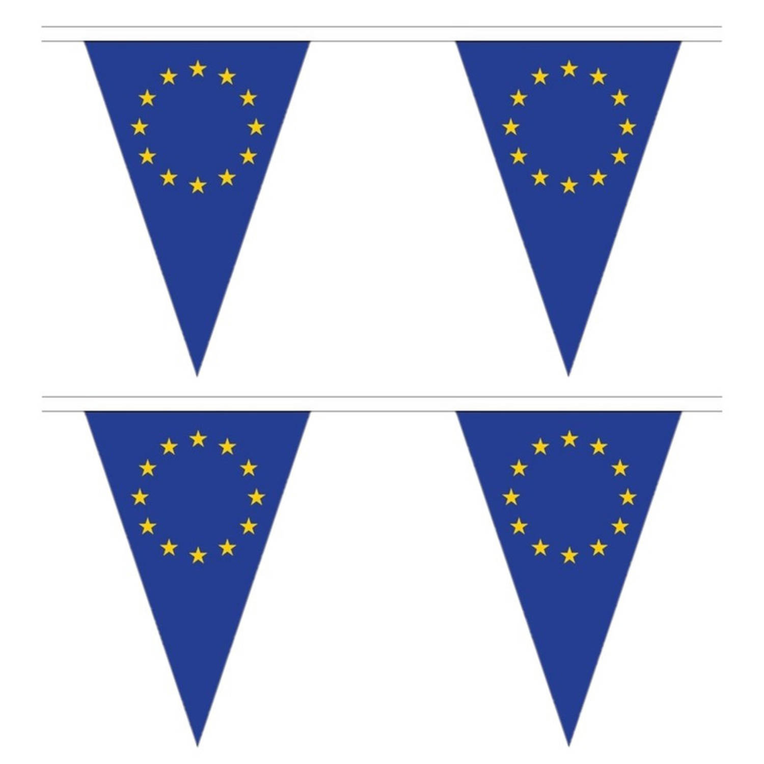 2x Stuks Polyester Vlaggenlijn Europa 5 Meter Landen Feestartikelen En Versieringen