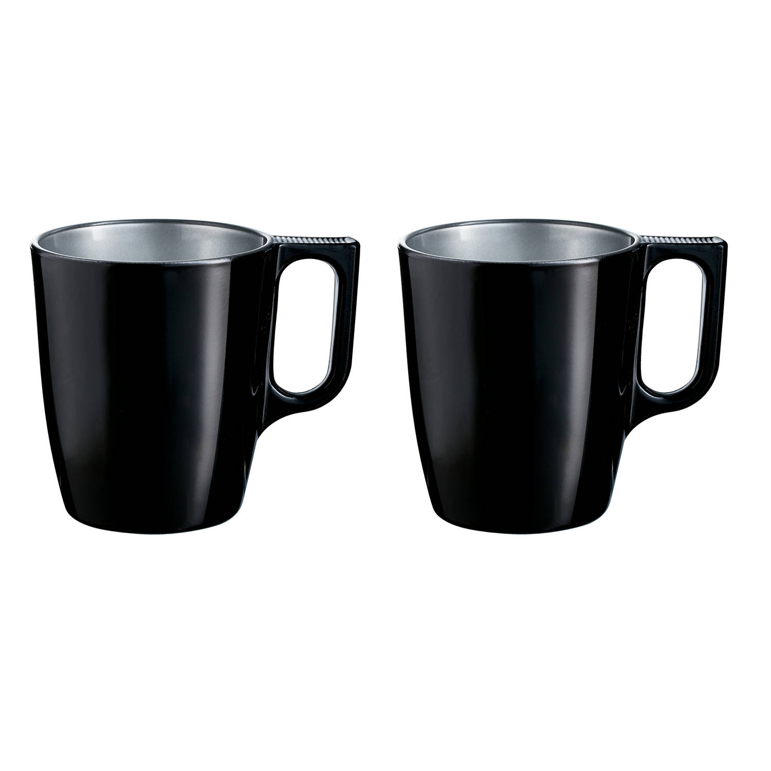 zijn Rijp Beperken Set van 4x stuks koffie kopjes/bekers zwart 250 ml - Bekers | Blokker