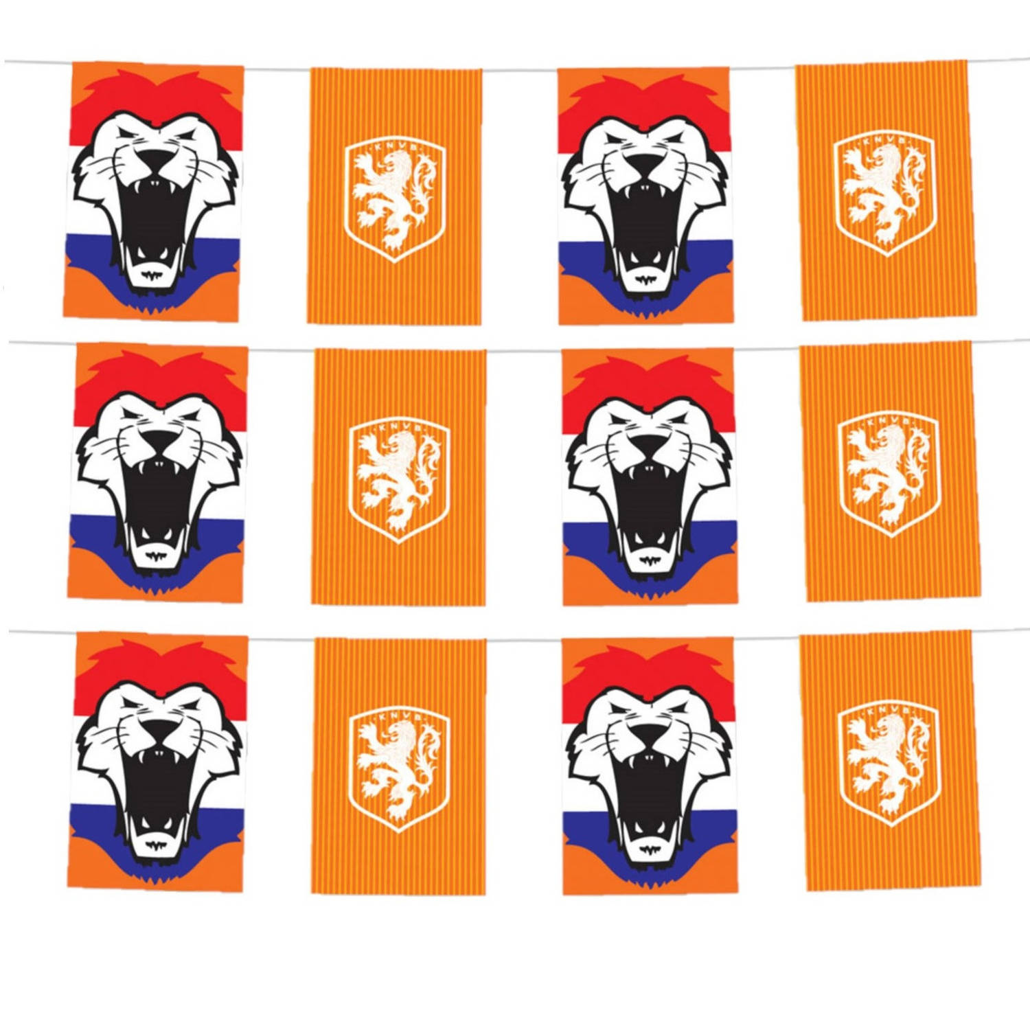 3x Stuks Oranje Knvb Vlaggenlijnen 3 Meter Nederland Oranje Supporters Versiering