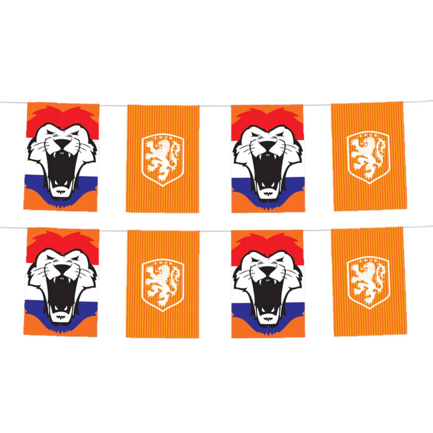 2x Stuks Oranje Knvb Vlaggenlijnen 3 Meter Nederland Oranje Supporters Versiering