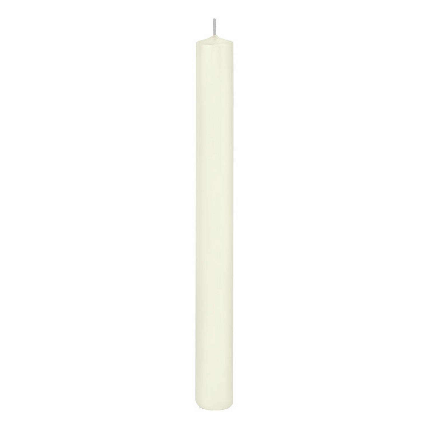 10x Lange rechte kaarsen ivoorwit 25 cm branduren dinerkaarsen/tafelkaarsen - | Blokker