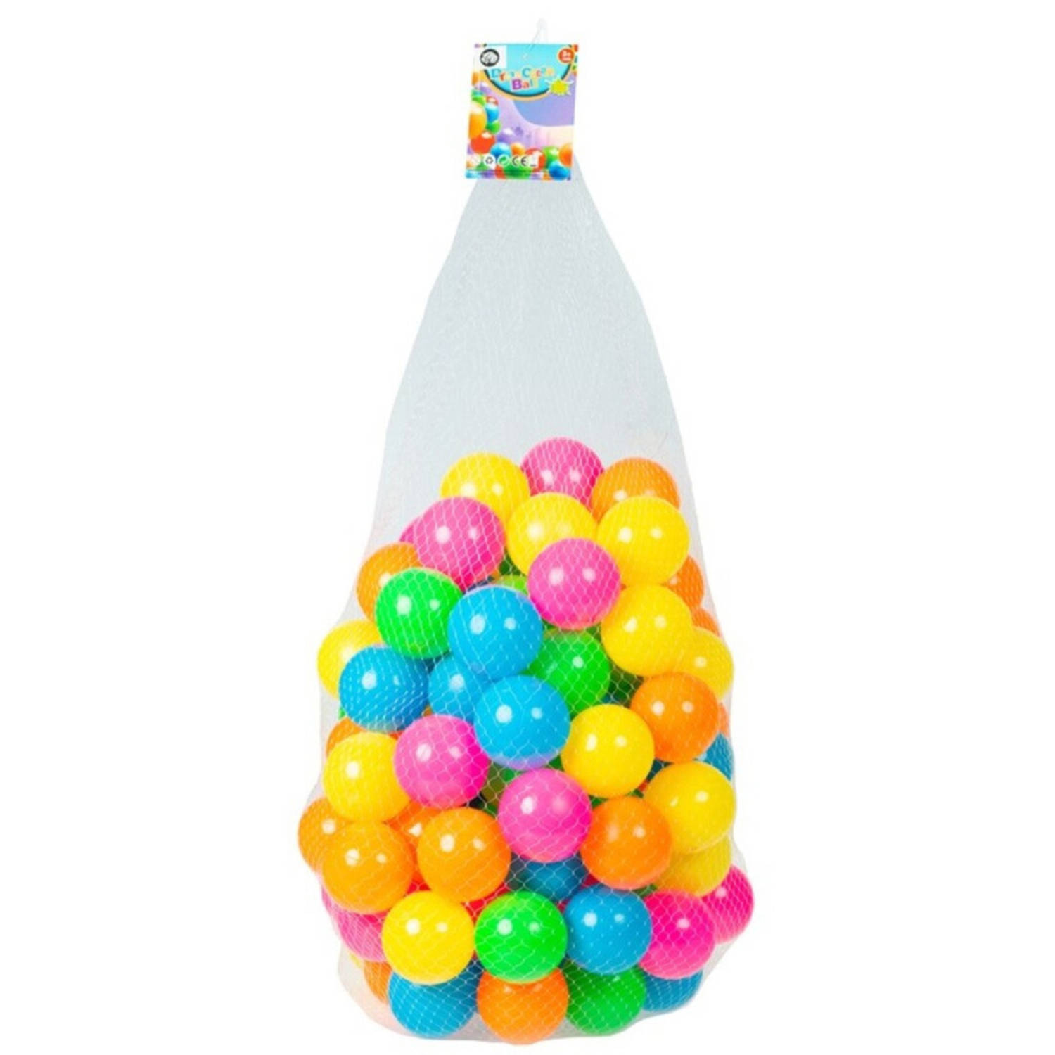 Kunststof ballenbak ballen 100x stuks 6 cm neon kleuren - Ballenbakballen