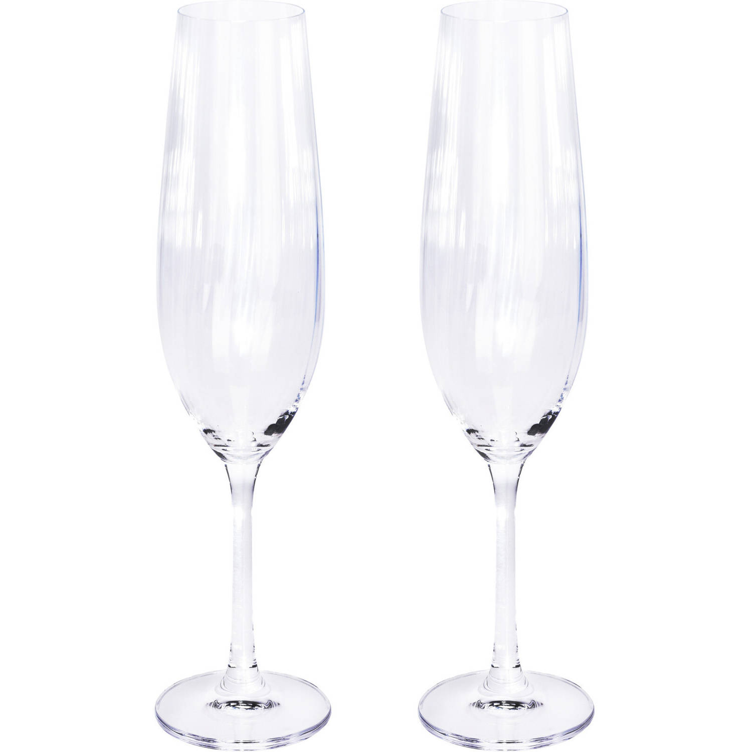Aanleg mesh haat 2x Champagneglazen/flutes 26 cl/260 ml van kristalglas - Kristalglazen -  Champagneglas | Blokker