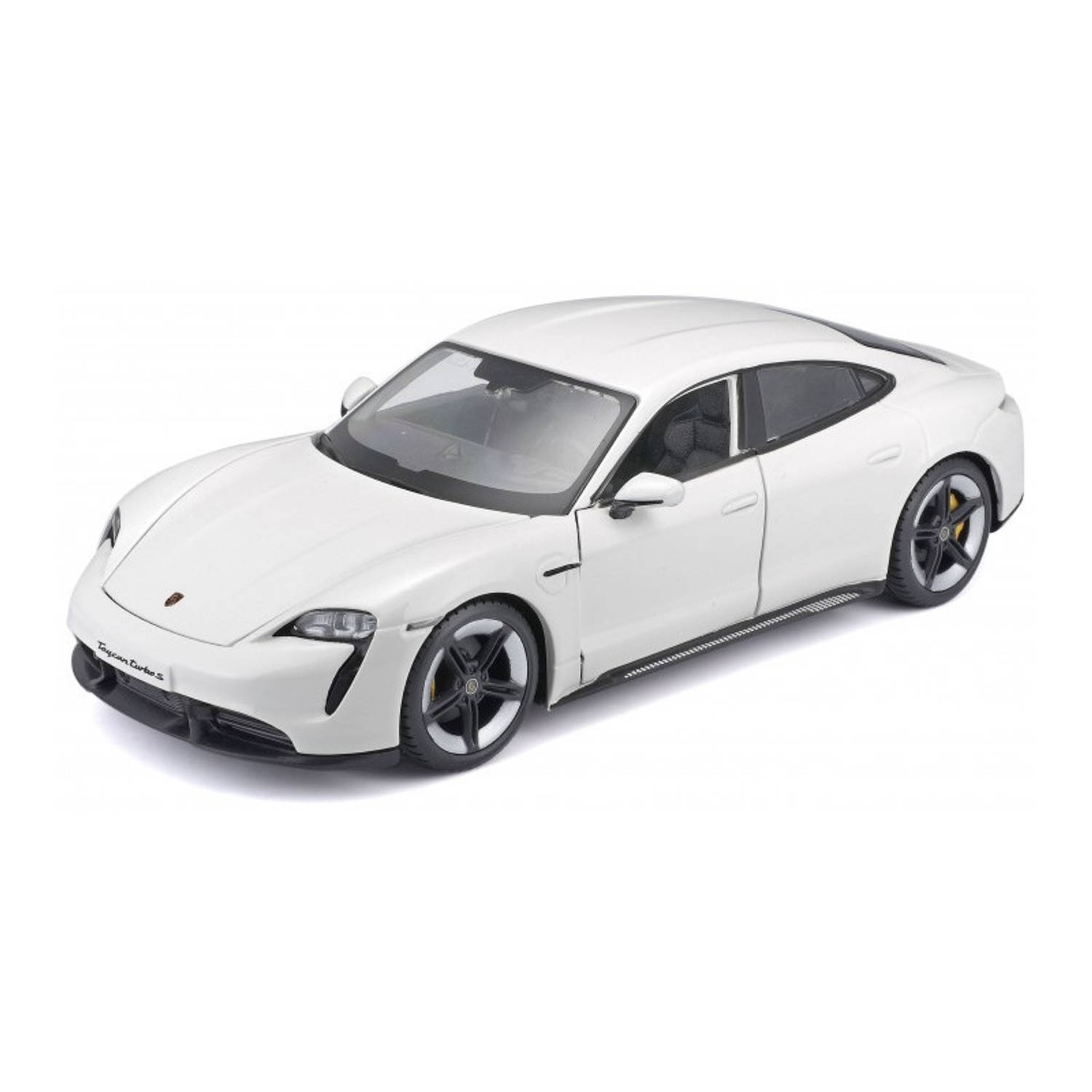 Modelauto Porsche Taycan wit schaal 1:24/20 x 8 x 6 cm - Speelgoed auto&apos;s