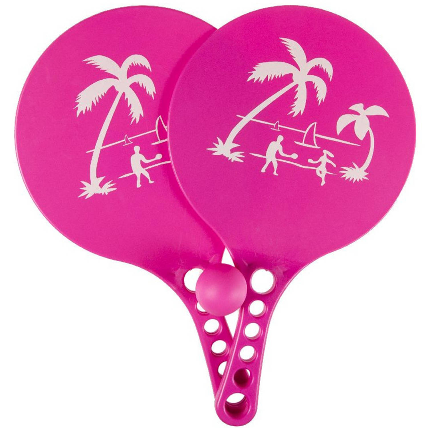 Kunststof beachball set roze - Beachballsets