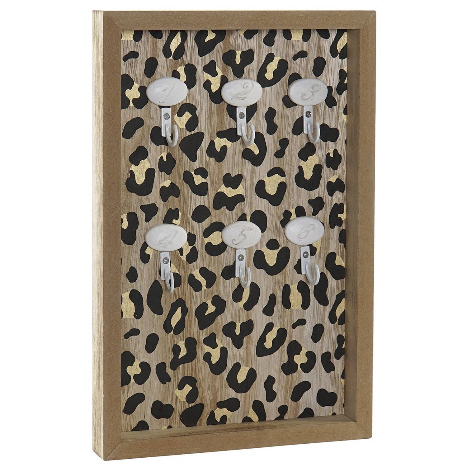 Houten sleutelkast luipaard print 20 x 30 cm - Sleutelkastjes