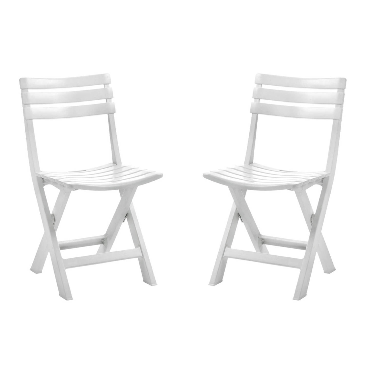 Set van 2x stuks witte kunststof klapstoelen voor binnen - | Blokker
