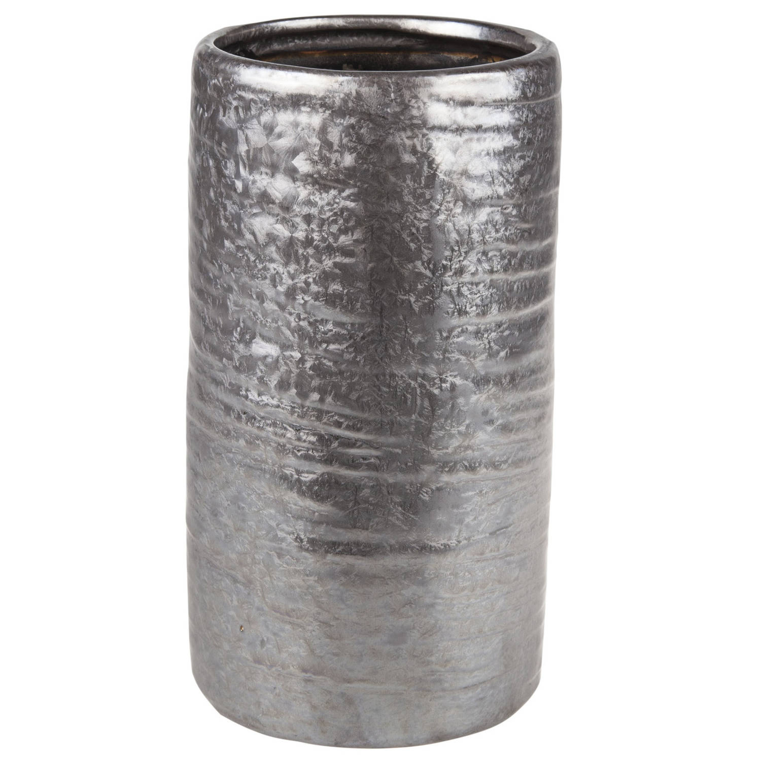 Cilinder Vaas Keramiek Zilver-grijs 12 X 22 Cm Keramieken Vazen