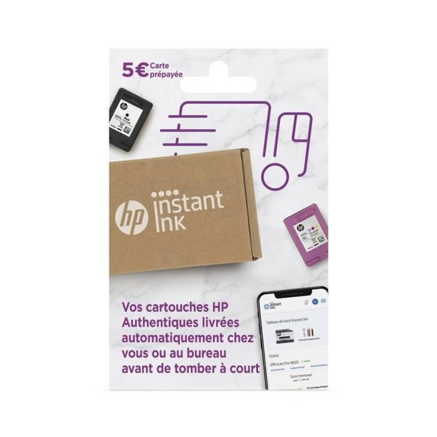 HP Instant Ink Prepaid Card - Afdrukplan voor niet-bindende cartridges en toners
