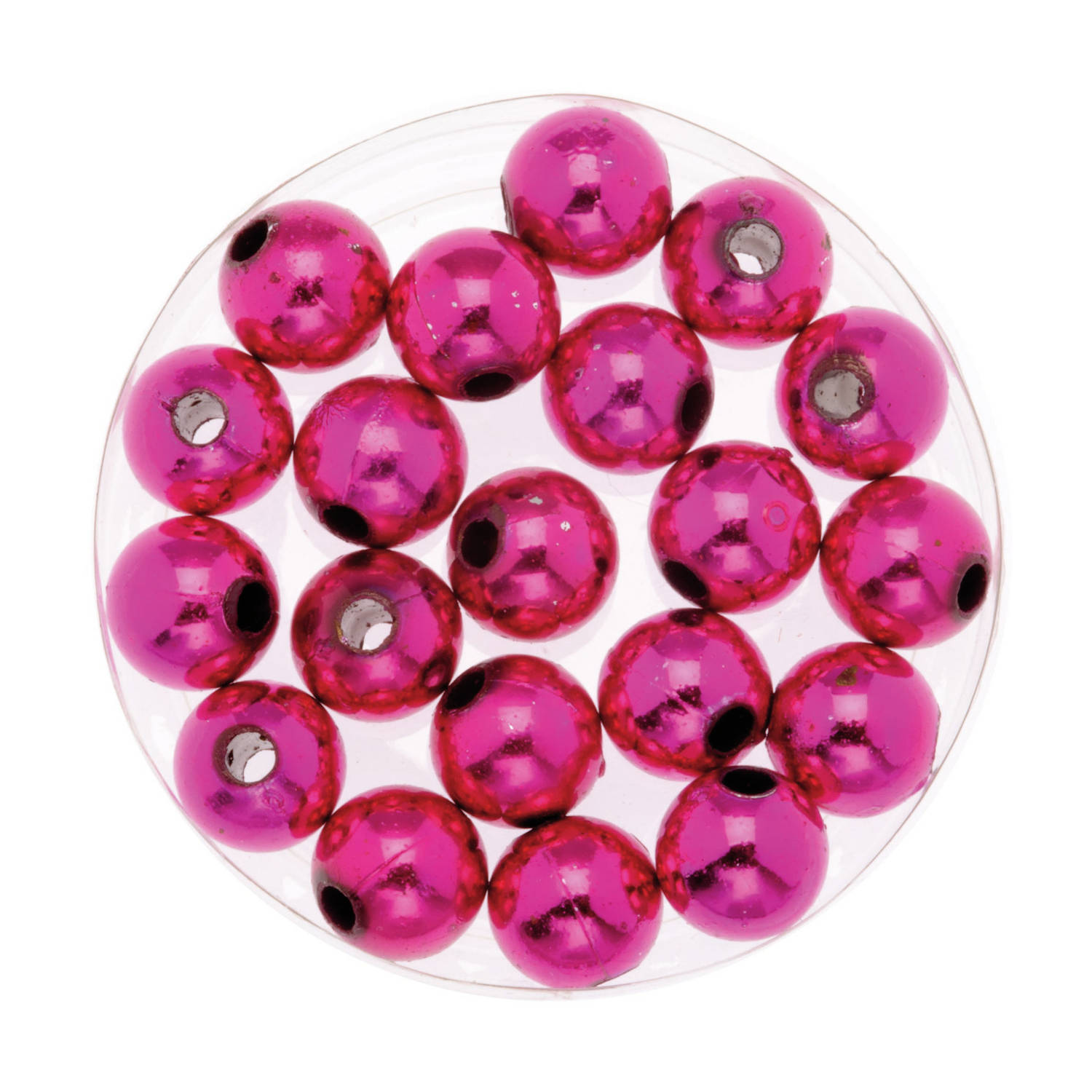 120x Stuks Sieraden Maken Glans Deco Kralen In Het Roze Van 10 Mm?- Kunststof Reigkralen Voor Armban