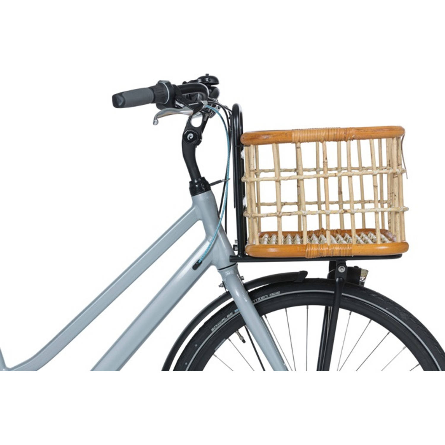 opleggen Matron Uitbarsten basil green life - rotan fietsmand - large - voorop- natural bruin | Blokker