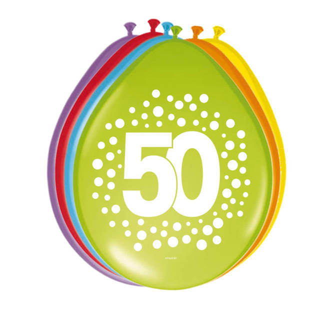 32x stuks verjaardag leeftijd ballonnen 50 jaar thema 29 cm - Ballonnen