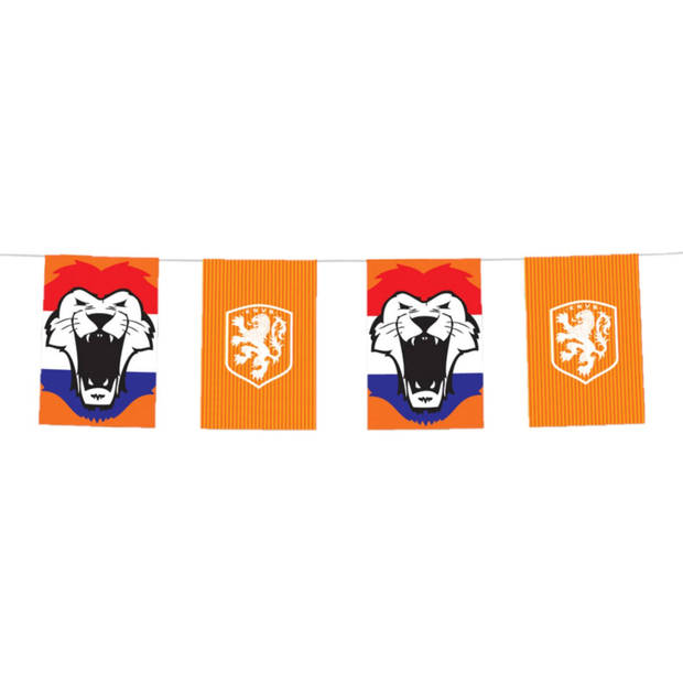3x stuks oranje KNVB vlaggenlijnen 3 meter - Feestslingers